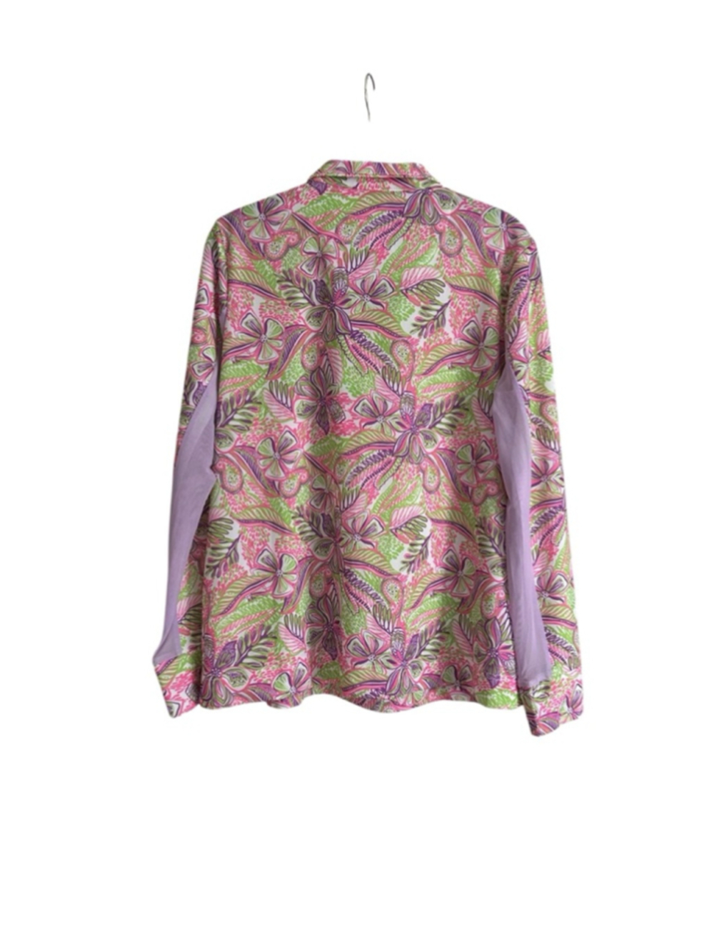 Stella Parker Golf mesh sleeve floral quarter zip top pink purple green
l - Picture 3 of 7